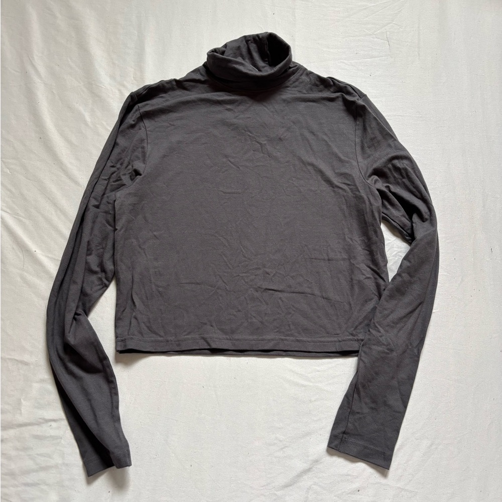 Divided Gray Long Sleeve Crop Top